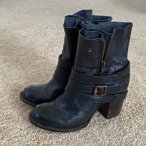 Freebird by Steven Black Leather Heeled Boots